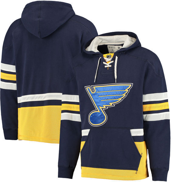 St. Louis Blues Navy All Stitched Men's Hooded Sweatshirt