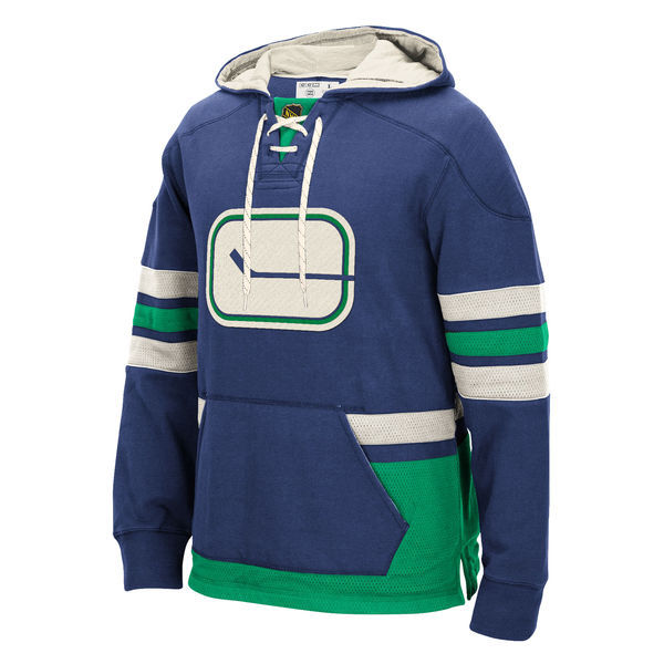 Vancouver Canucks Blue All Stitched Men's Hooded Sweatshirt