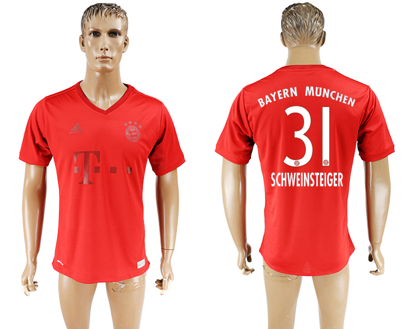 2016-17 Bayern Munich 31 SCHWEINSTEIGER adidas x Parley Home Thailand Soccer Jersey