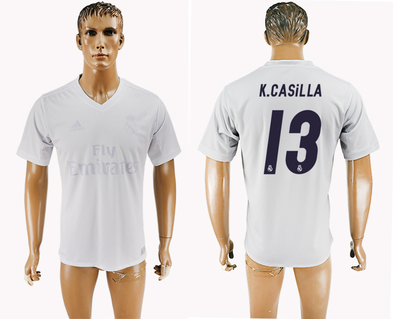 2016-17 Real Madrid 13 K.CASILLA adidas x Parley Home Thailand Soccer Jersey