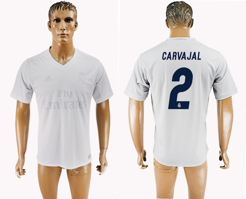 2016-17 Real Madrid 2 CARVAJAL adidas x Parley Home Thailand Soccer Jersey