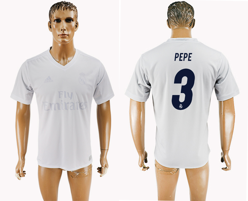 2016-17 Real Madrid 3 PEPE adidas x Parley Home Thailand Soccer Jersey