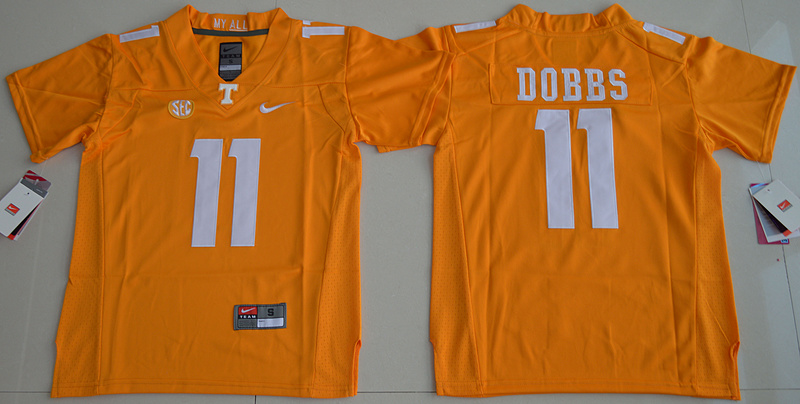 Tennessee Volunteers 11 Joshua Dobbs Orange Youth College Jersey - Click Image to Close