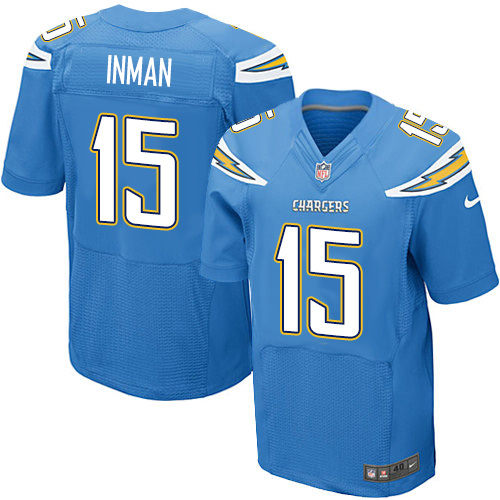 Nike Chargers 15 Dontrelle Inman Powder Blue Elite Jersey