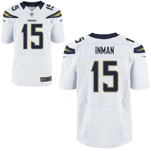Nike Chargers 15 Dontrelle Inman White Elite Jersey - Click Image to Close