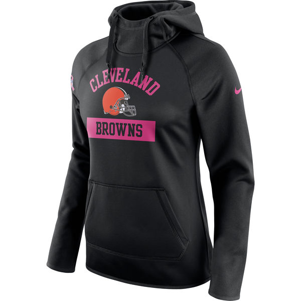 Cleveland Browns Nike Women's Breast Cancer Awareness Circuit Performance Pullover Hoodie Black