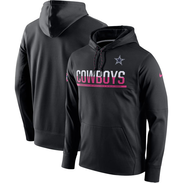 Dallas Cowboys Nike Breast Cancer Awareness Circuit Performance Pullover Hoodie Black