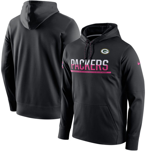 Green Bay Packers Nike Breast Cancer Awareness Circuit Performance Pullover Hoodie Black