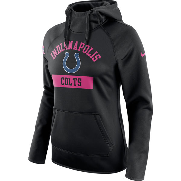 Indianapolis Colts Nike Women's Breast Cancer Awareness Circuit Performance Pullover Hoodie Black