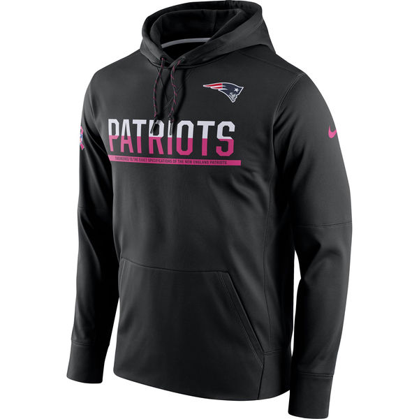 New England Patriots Nike Breast Cancer Awareness Circuit Performance Pullover Hoodie Black