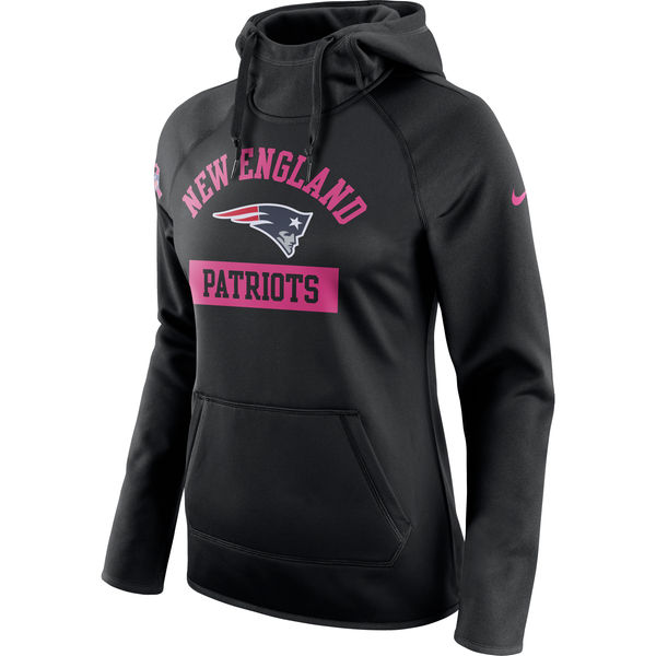 New England Patriots Nike Women's Breast Cancer Awareness Circuit Performance Pullover Hoodie Black