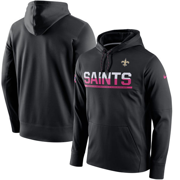 New Orleans Saints Nike Breast Cancer Awareness Circuit Performance Pullover Hoodie Black