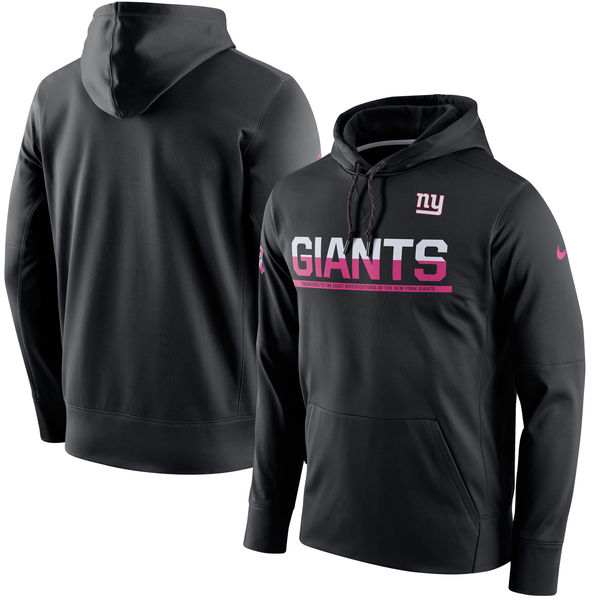 New York Giants Nike Breast Cancer Awareness Circuit Performance Pullover Hoodie Black