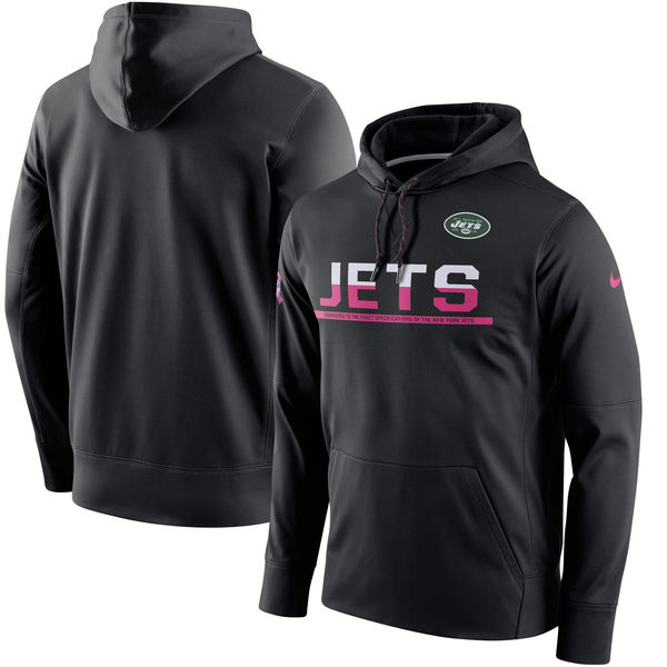 New York Jets Nike Breast Cancer Awareness Circuit Performance Pullover Hoodie Black