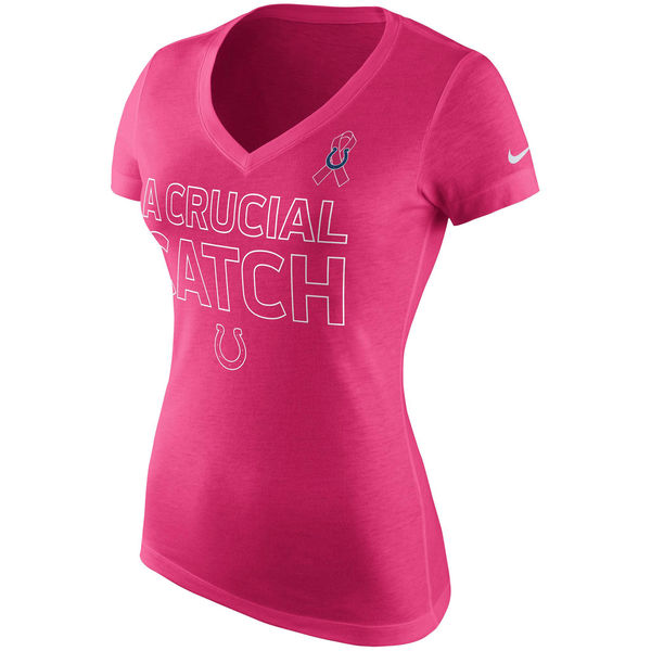 Indianapolis Colts Nike Women's Breast Cancer Awareness V Neck Tri Blend T-Shirt Pink Indianapolis Colts Nike Women's Breast Cancer Awareness V Neck Tri Blend T-Shirt Pink