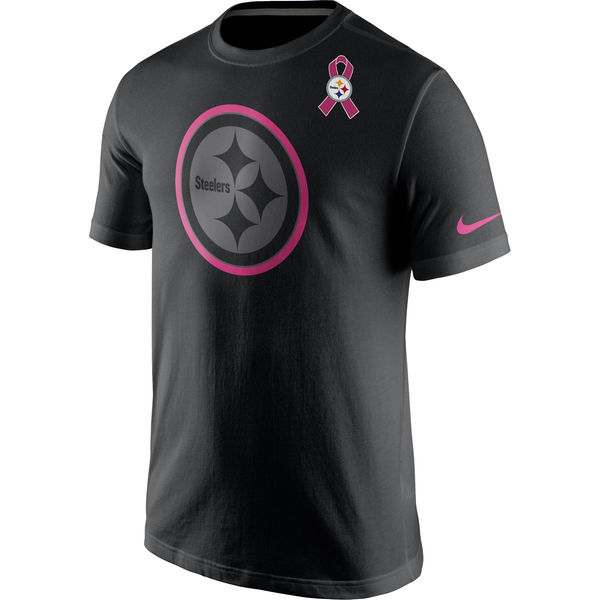 Pittsburgh Steelers Nike Breast Cancer Awareness Team Travel Performance T-Shirt Black Pittsburgh Steelers Nike Breast Cancer Awareness Team Travel Performance T-Shirt Black
