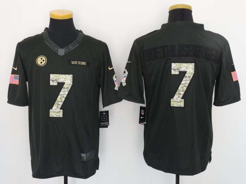 Nike Steelers 7 Ben Roethlisberger Anthracite Salute to Service Limited Jersey