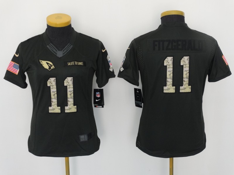 Nike Cardinals 11 Larry Fitzgerald Anthracite Women Salute to Service Limited Jersey