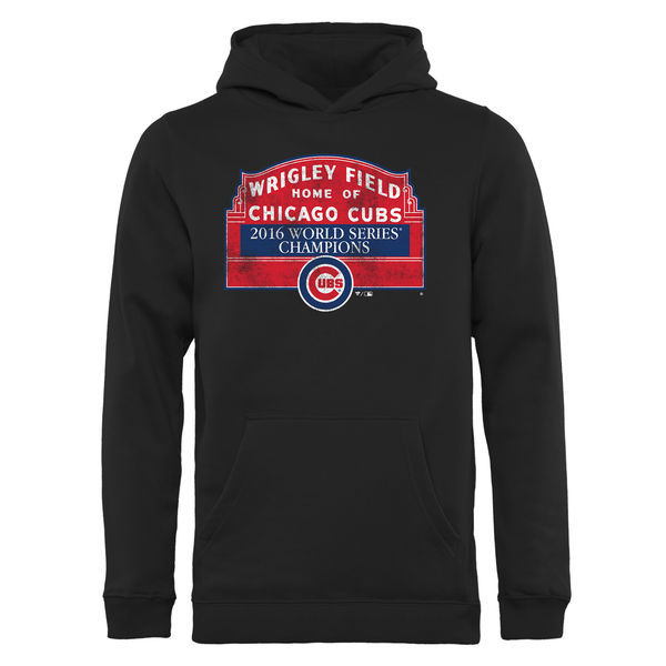 Chicago Cubs Black 2016 World Series Champions Men's Pullover Hoodie2