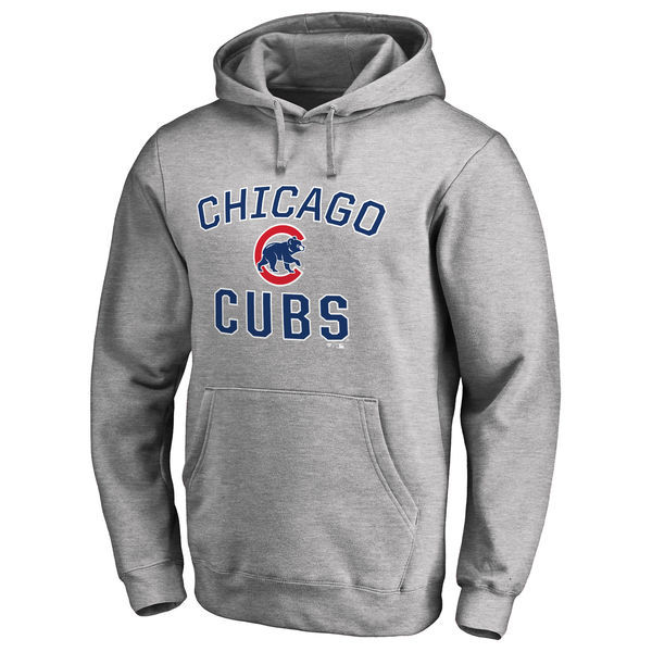 Chicago Cubs Grey Men's Pullover Hoodie2