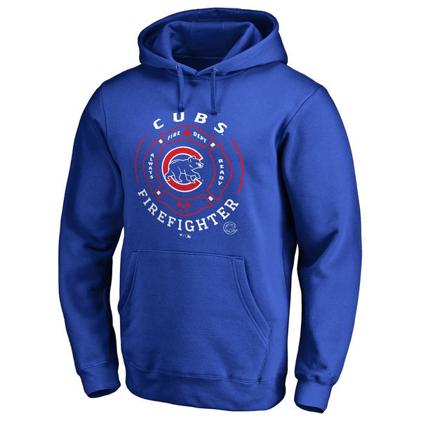 Chicago Cubs Royal Men's Pullover Hoodie2