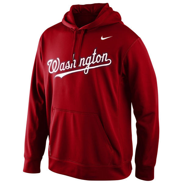 Washington Nationals Red Nike Men's Pullover Hoodie - Click Image to Close