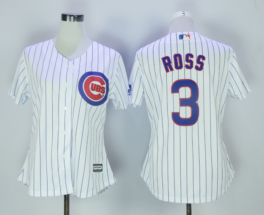 Cubs 3 David Ross White Women New Cool Base Jersey