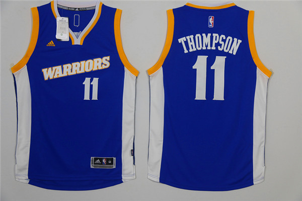 Warriors 11 Klay Thompson Blue Throwback Swingman Jersey