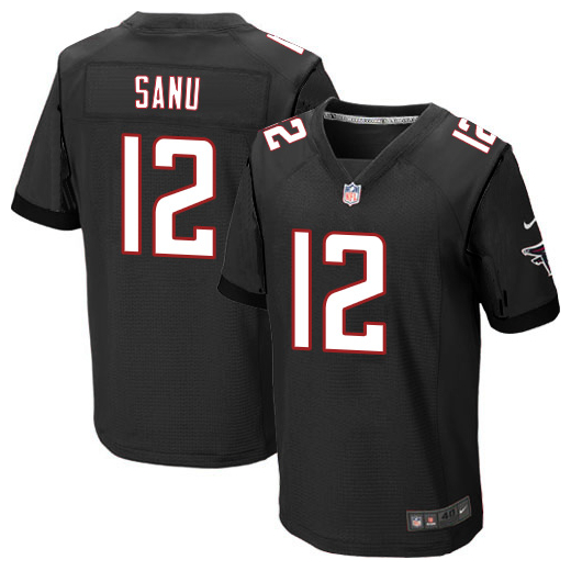 Nike Falcons 12 Mohamed Sanu Black Elite Jersey