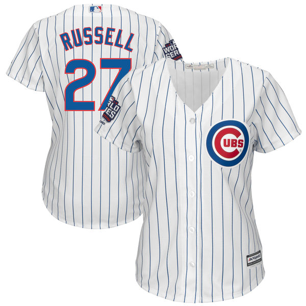 Cubs 27 Addison Russell White 2016 World Series Women New Cool Base Jersey
