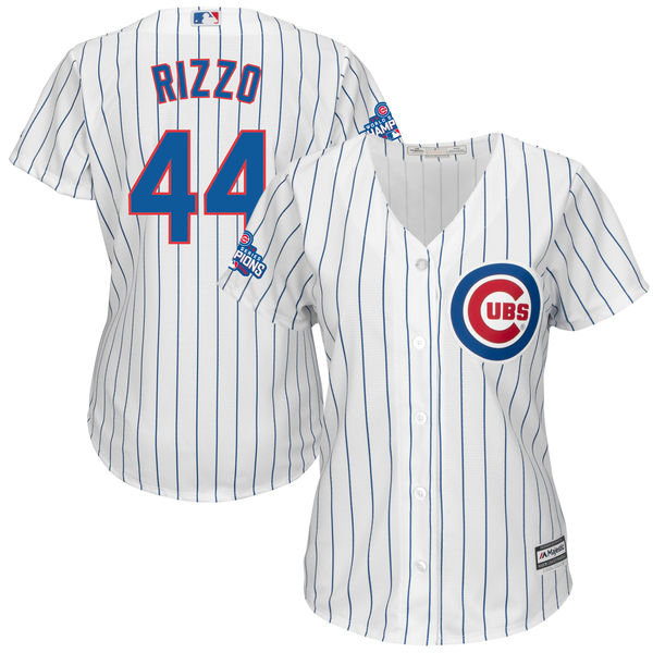 Cubs 44 Anthony Rizzo White 2016 World Series Champions Women New Cool Base Jersey