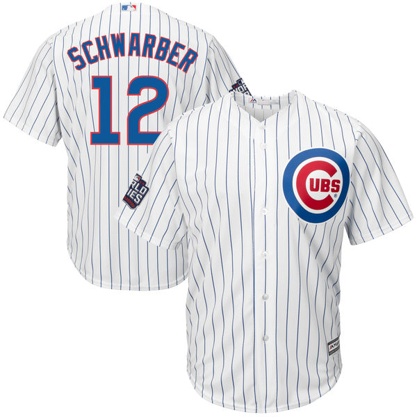 Cubs 12 Kyle Schwarber White 2016 World Series New Cool Base Jersey