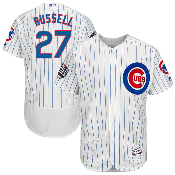 Cubs 27 Addison Russell White 2016 World Series Flexbase Jersey