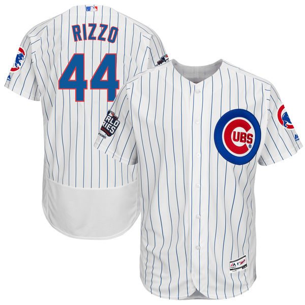 Cubs 44 Anthony Rizzo White 2016 World Series Flexbase Jersey - Click Image to Close