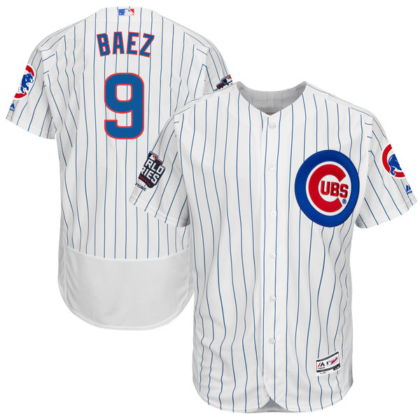 Cubs 9 Javier Baez White 2016 World Series Flexbase Jersey