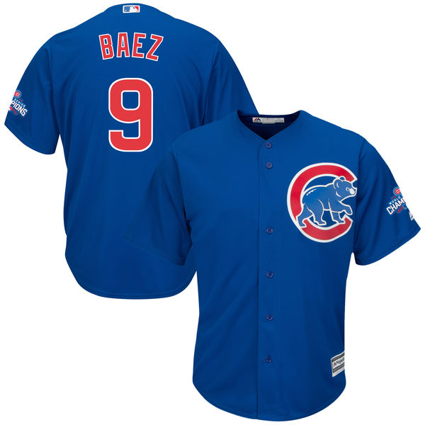 Cubs 9 Javier Baez Royal 2016 World Series Champions Youth New Cool Base Jersey