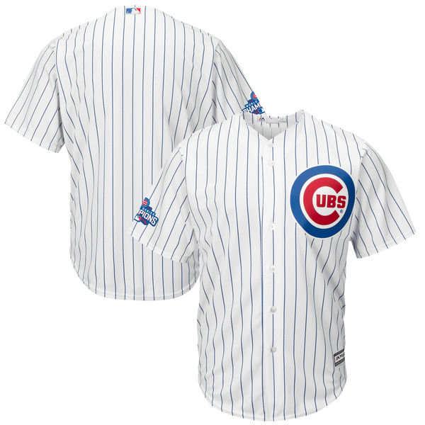 Cubs Blank White 2016 World Series Champions Youth New Cool Base Jersey - Click Image to Close