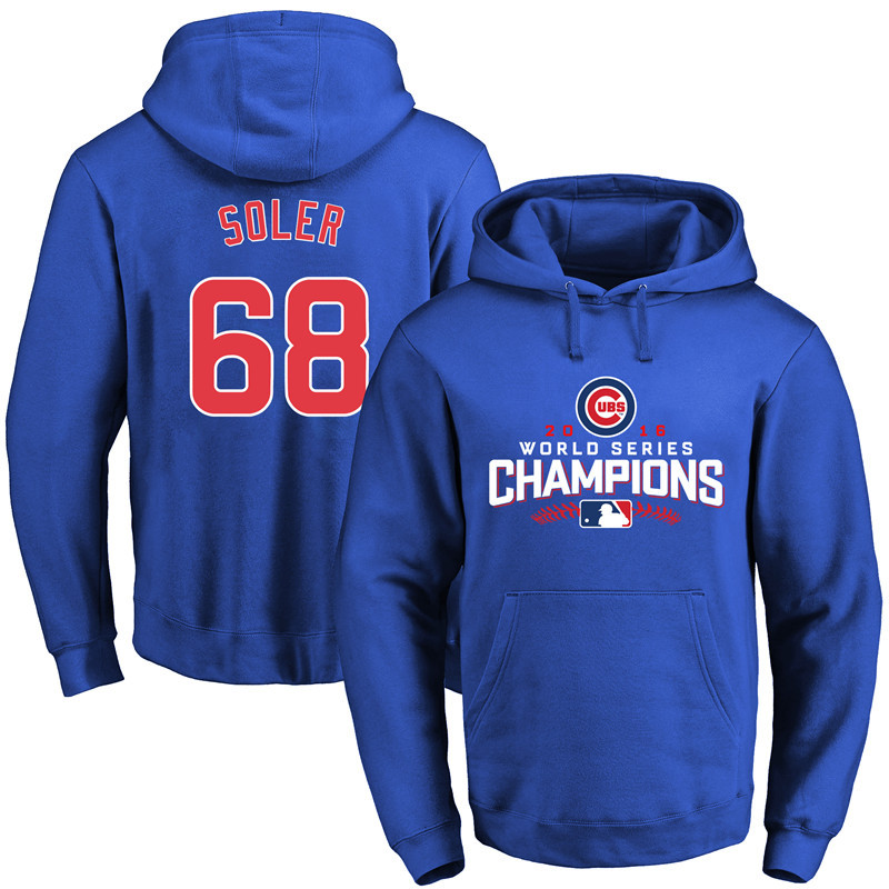 Cubs 68 Jorge Soler Royal 2016 World Series Champions Pullover Hoodie