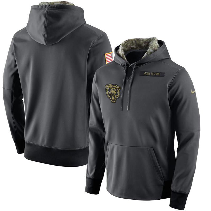 Nike Chicago Bears Anthracite Salute to Service Player Performance Hoodie