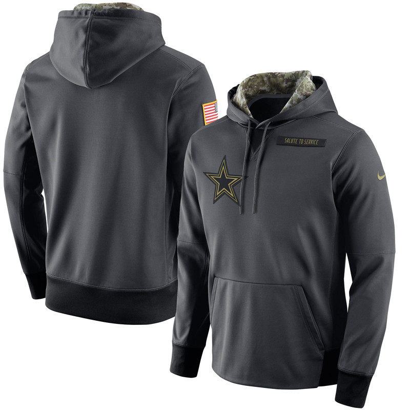 Nike Dallas Cowboys Anthracite Salute to Service Player Performance Hoodie