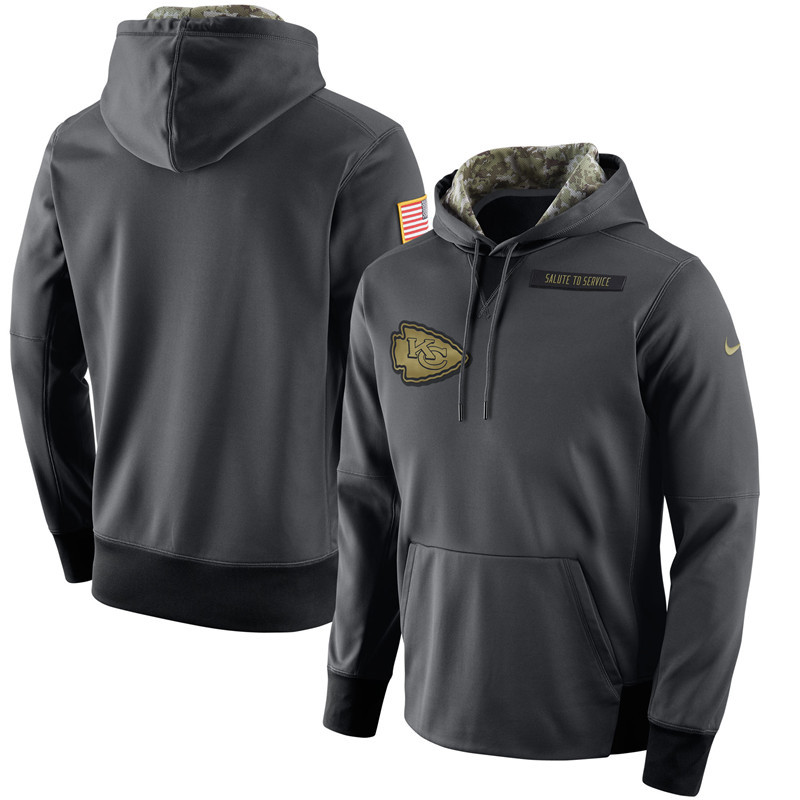 Nike Kansas City Chiefs Anthracite Salute to Service Player Performance Hoodie