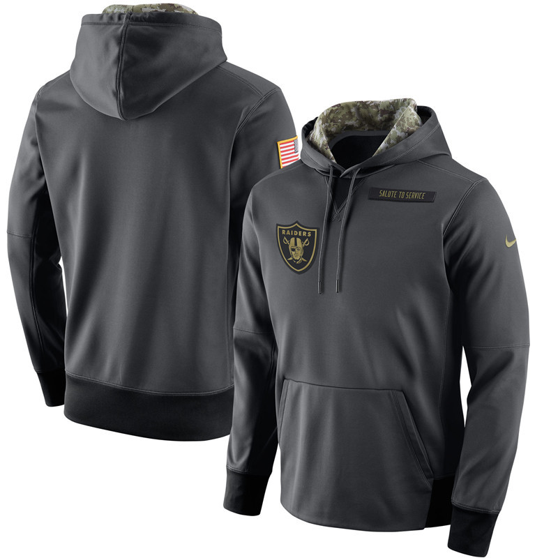 Nike Oakland Raiders Anthracite Salute to Service Player Performance Hoodie
