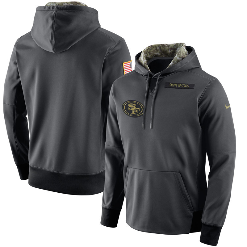 Nike San Francisco 49ers Anthracite Salute to Service Player Performance Hoodie