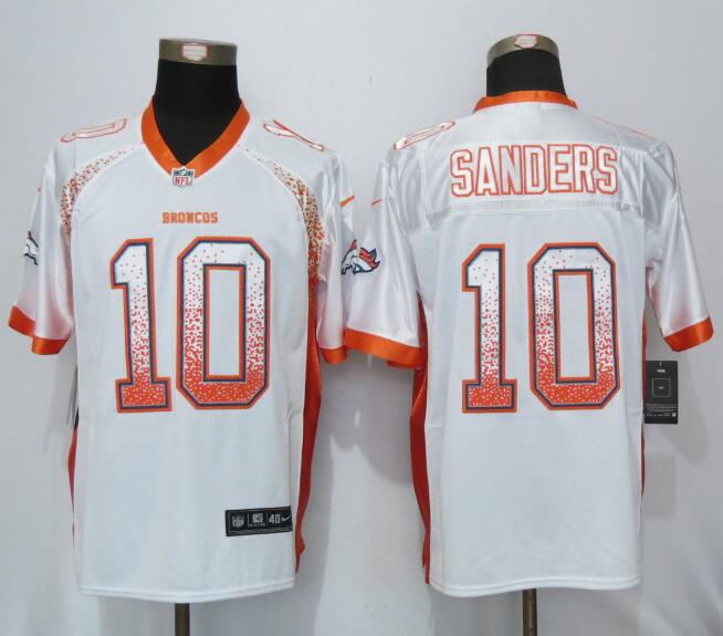 Nike Broncos 10 Emmanuel Sanders White Drift Fashion Elite Jersey