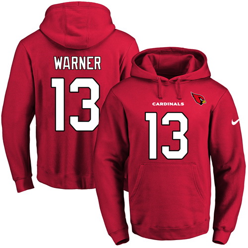 Nike Cardinals 13 Kurt Warner Red Men's Pullover Hoodie
