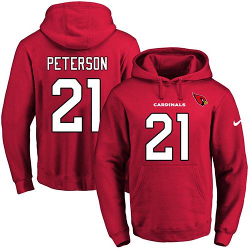 Nike Cardinals 21 Patrick Peterson Red Men's Pullover Hoodie