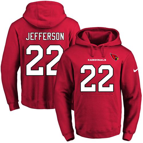 Nike Cardinals 22 Tony Jefferson Red Men's Pullover Hoodie Nike Cardinals 22 Tony Jefferson Red Men's Pullover Hoodie