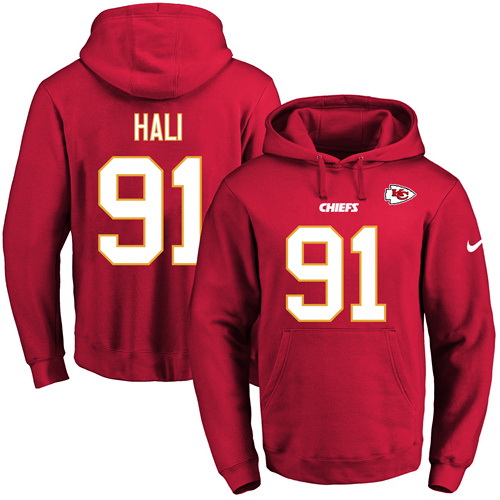 Nike Chiefs 91 Tamba Hali Red Men's Pullover Hoodie