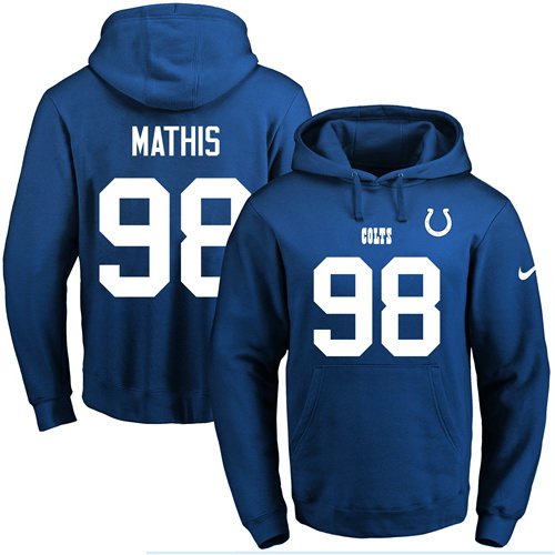 Nike Colts 98 Robert Mathis Blue Men's Pullover Hoodie