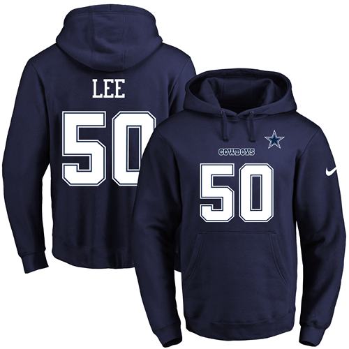 Nike Cowboys 50 Sean Lee Navy Men's Pullover Hoodie - Click Image to Close
